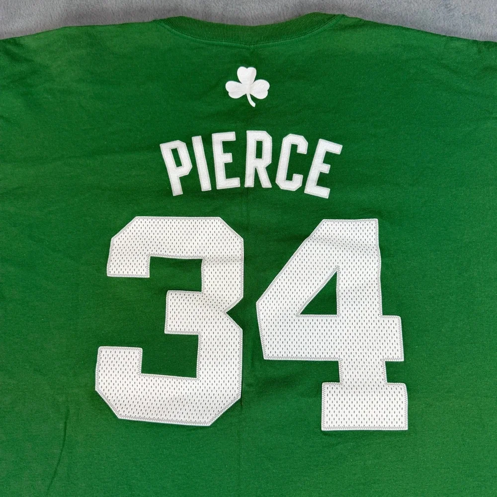Adidas Boston Celtics Paul Pierce 34 NBA Player T-Shirt Green Mens 2XL XXL